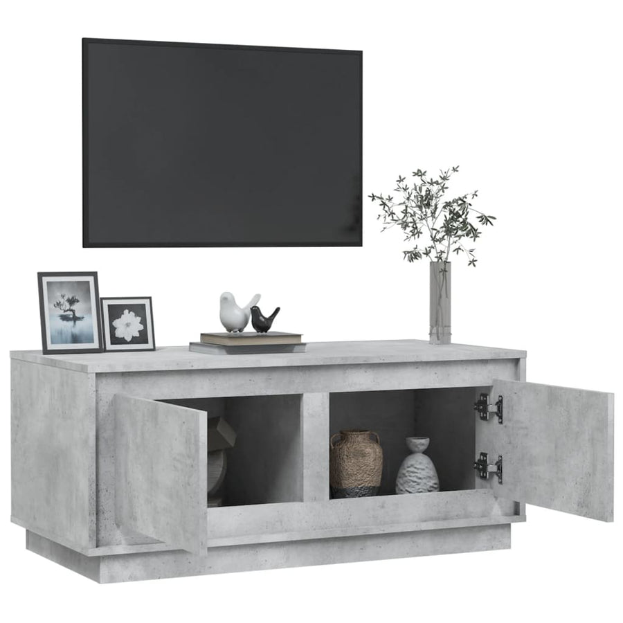 Salontafel 102X50X44 Cm Bewerkt Hout Betongrijs