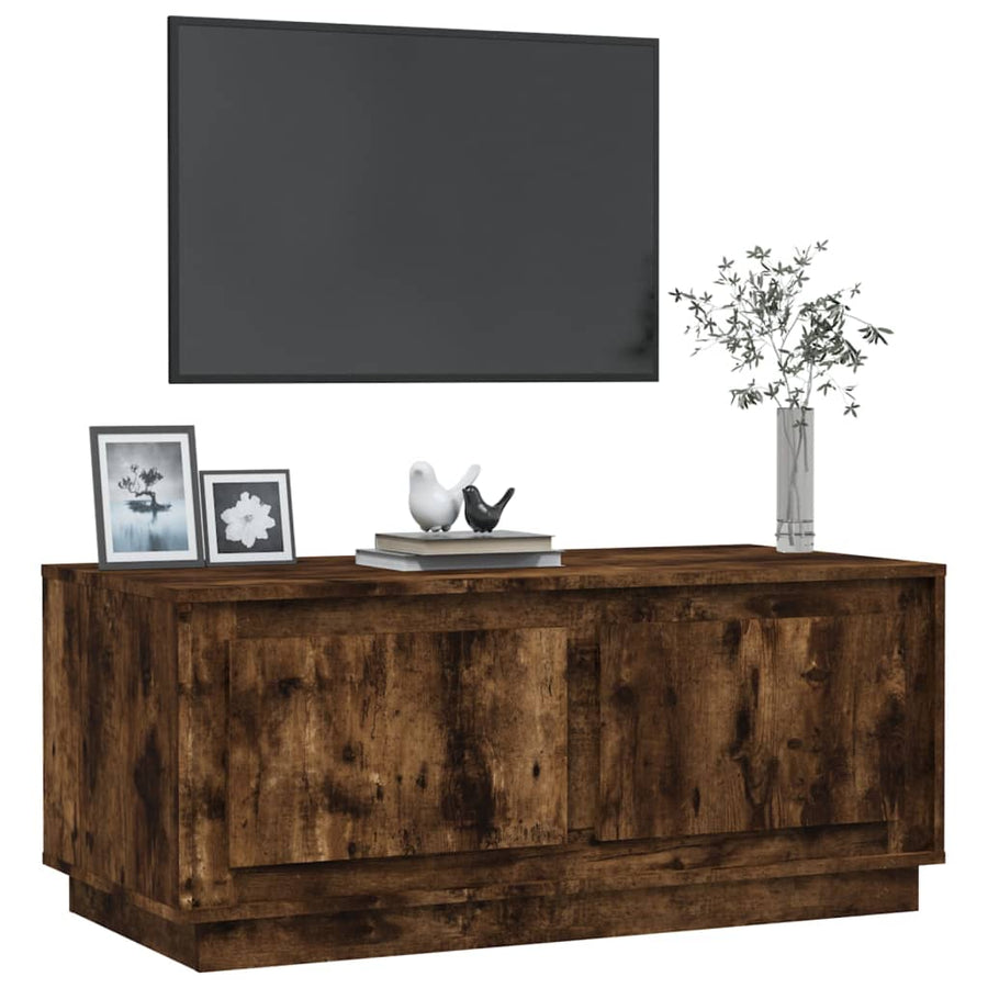 Salontafel 02X50X44 Cm Bewerkt Hout Kleurig Gerookt eiken