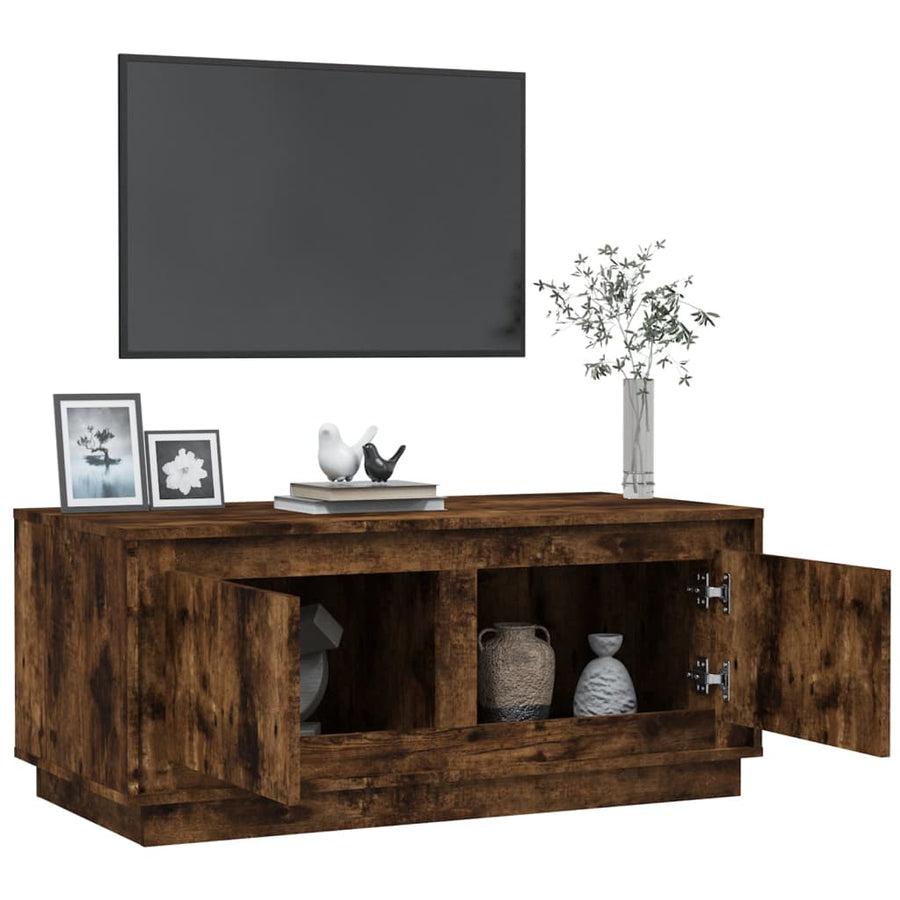 Salontafel 02X50X44 Cm Bewerkt Hout Kleurig Gerookt eiken