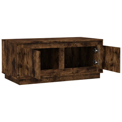 Salontafel 02X50X44 Cm Bewerkt Hout Kleurig Gerookt eiken