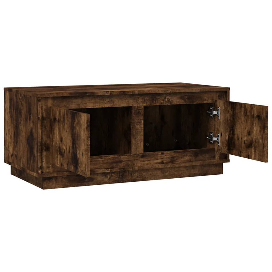 Salontafel 02X50X44 Cm Bewerkt Hout Kleurig Gerookt eiken