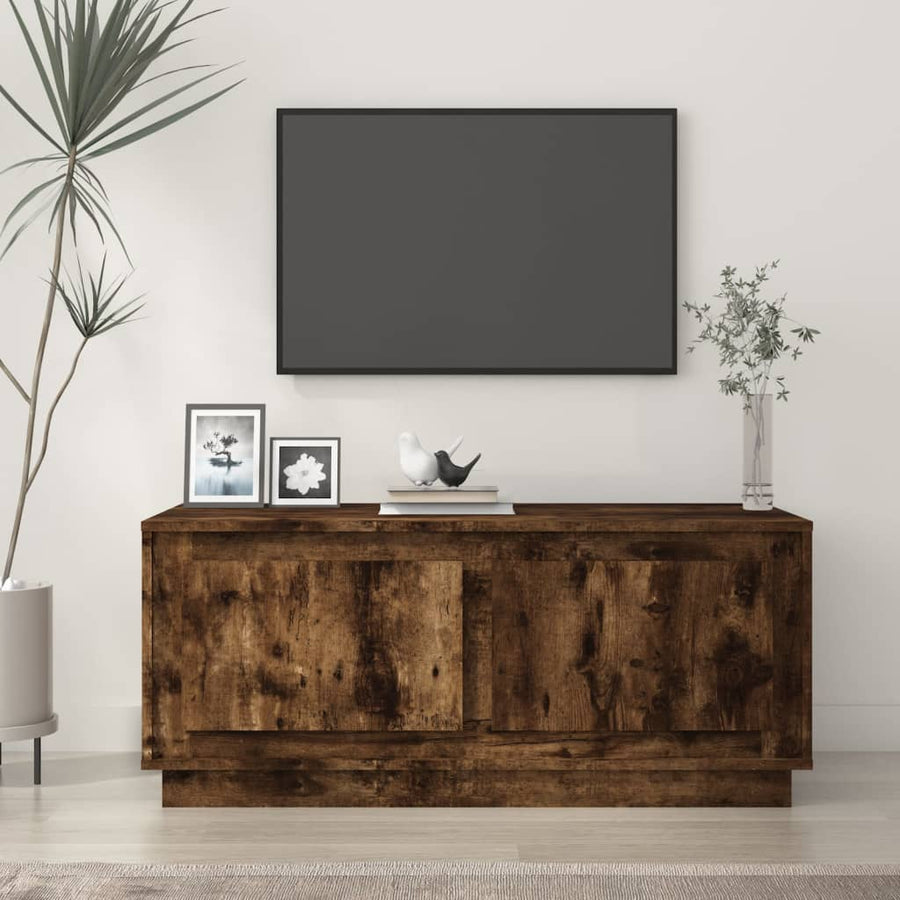 Salontafel 02X50X44 Cm Bewerkt Hout Kleurig Gerookt eiken
