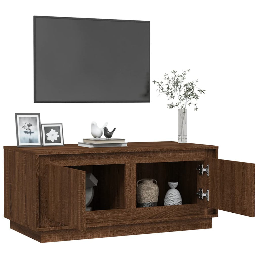 Salontafel 02X50X44 Cm Bewerkt Hout bruin eikenkleur