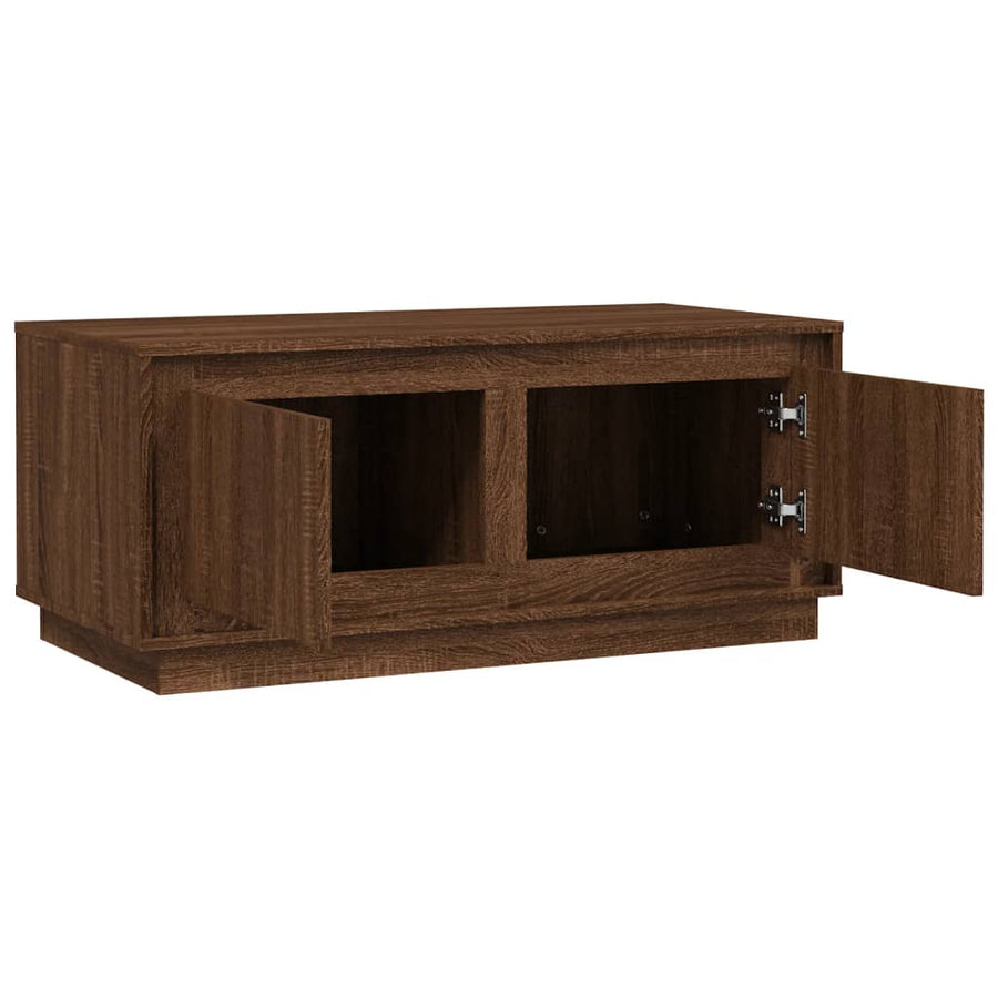 Salontafel 02X50X44 Cm Bewerkt Hout bruin eikenkleur