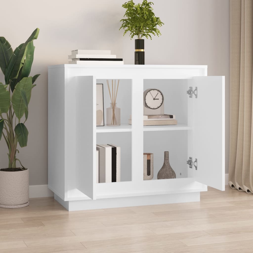 Dressoir 80X34X75 Cm Bewerkt Hout Wit