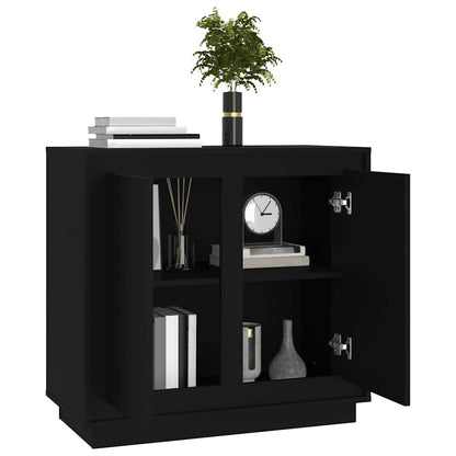Dressoir 80x34x75 cm bewerkt hout zwart