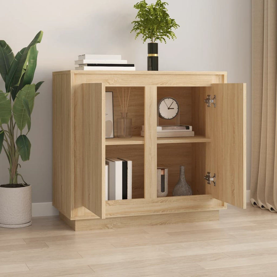 Dressoir 80X34X75 Cm Bewerkt Hout Sonoma Eikenkleurig