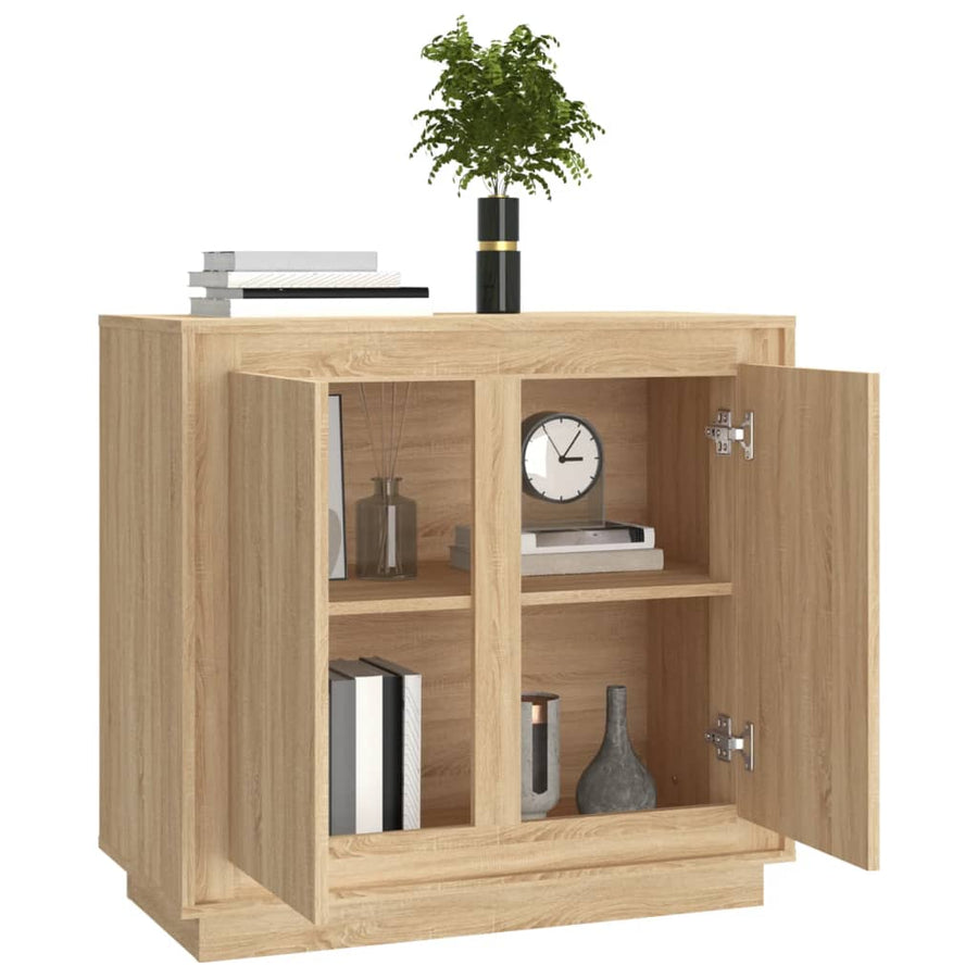 Dressoir 80X34X75 Cm Bewerkt Hout Sonoma Eikenkleurig