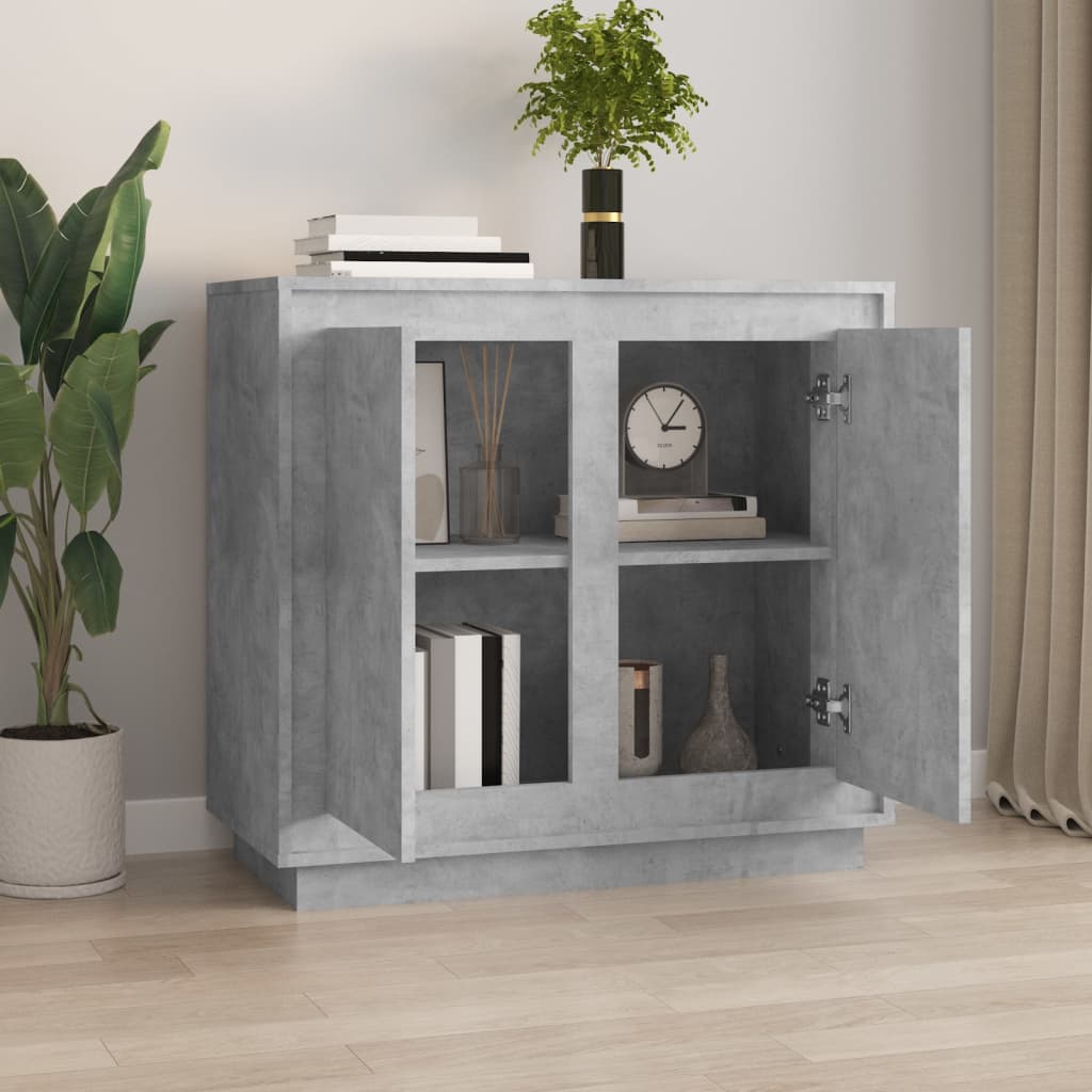 Dressoir 80X34X75 Cm Bewerkt Hout Betongrijs