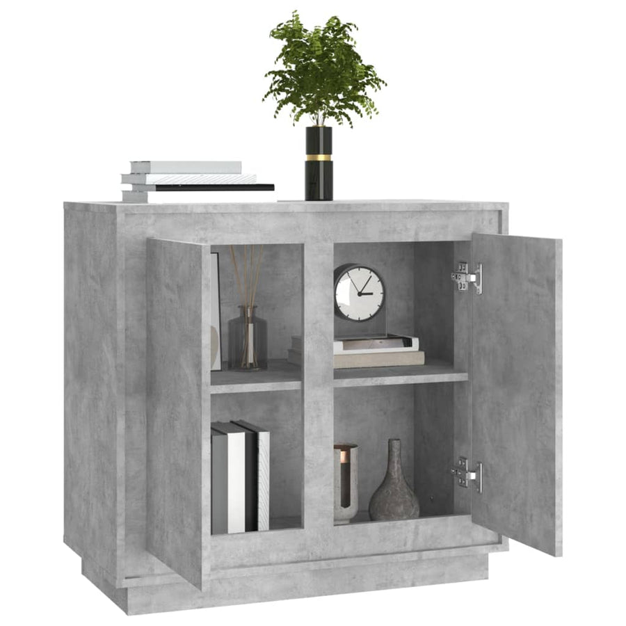 Dressoir 80X34X75 Cm Bewerkt Hout Betongrijs