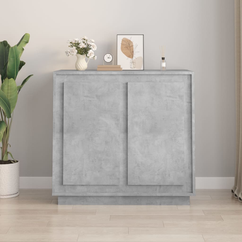 Dressoir 80X34X75 Cm Bewerkt Hout Betongrijs