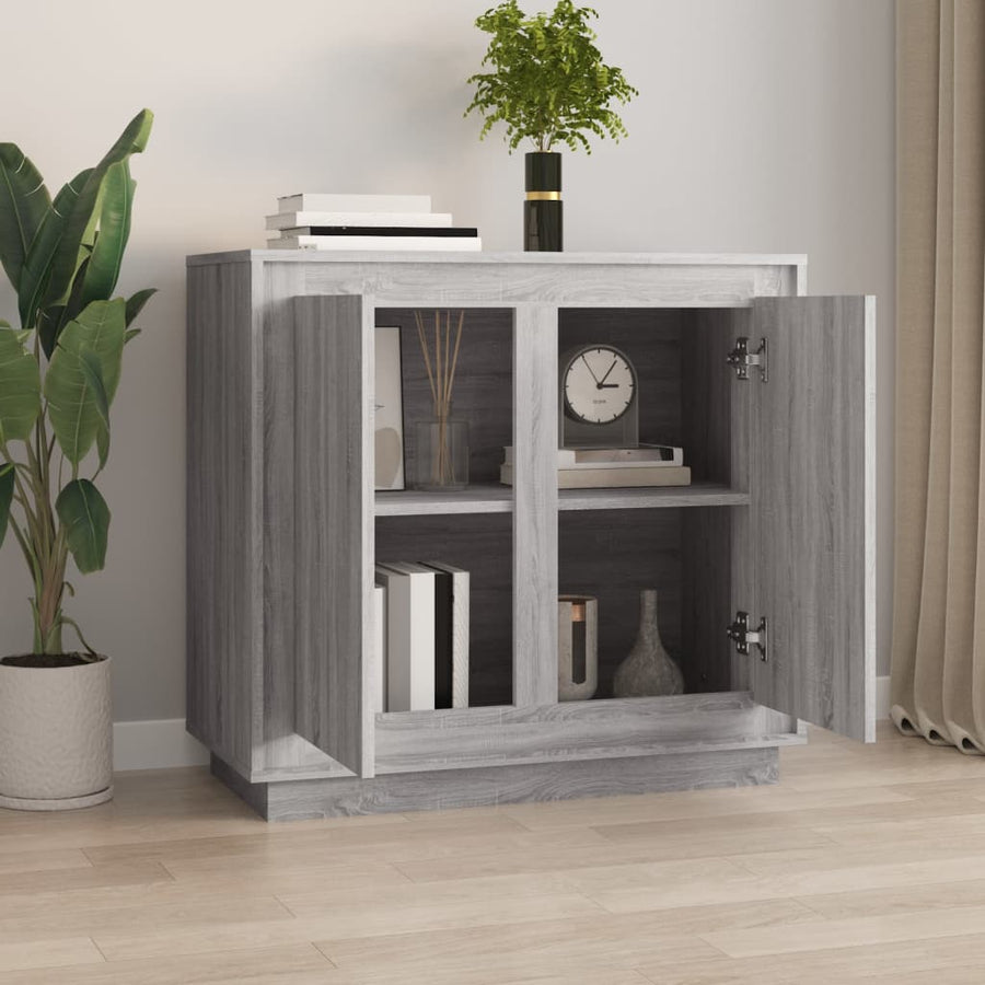 Dressoir 80X34X75 Cm Bewerkt Hout Grijs Sonoma Eikenkleurig