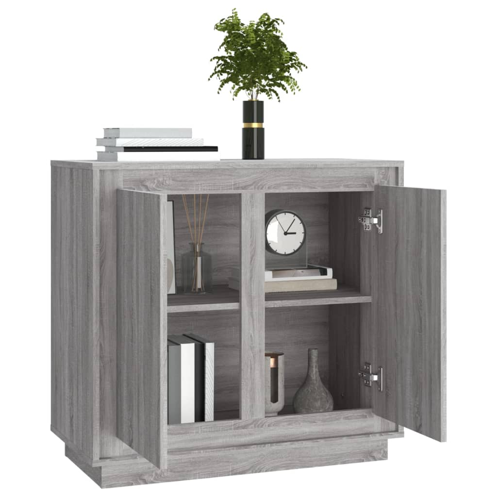 Dressoir 80X34X75 Cm Bewerkt Hout Grijs Sonoma Eikenkleurig