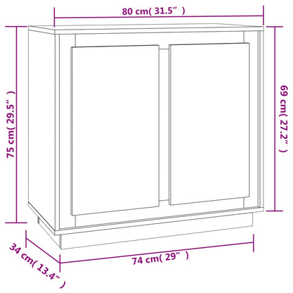Dressoir 80X34X75 Cm Bewerkt Hout Grijs Sonoma Eikenkleurig