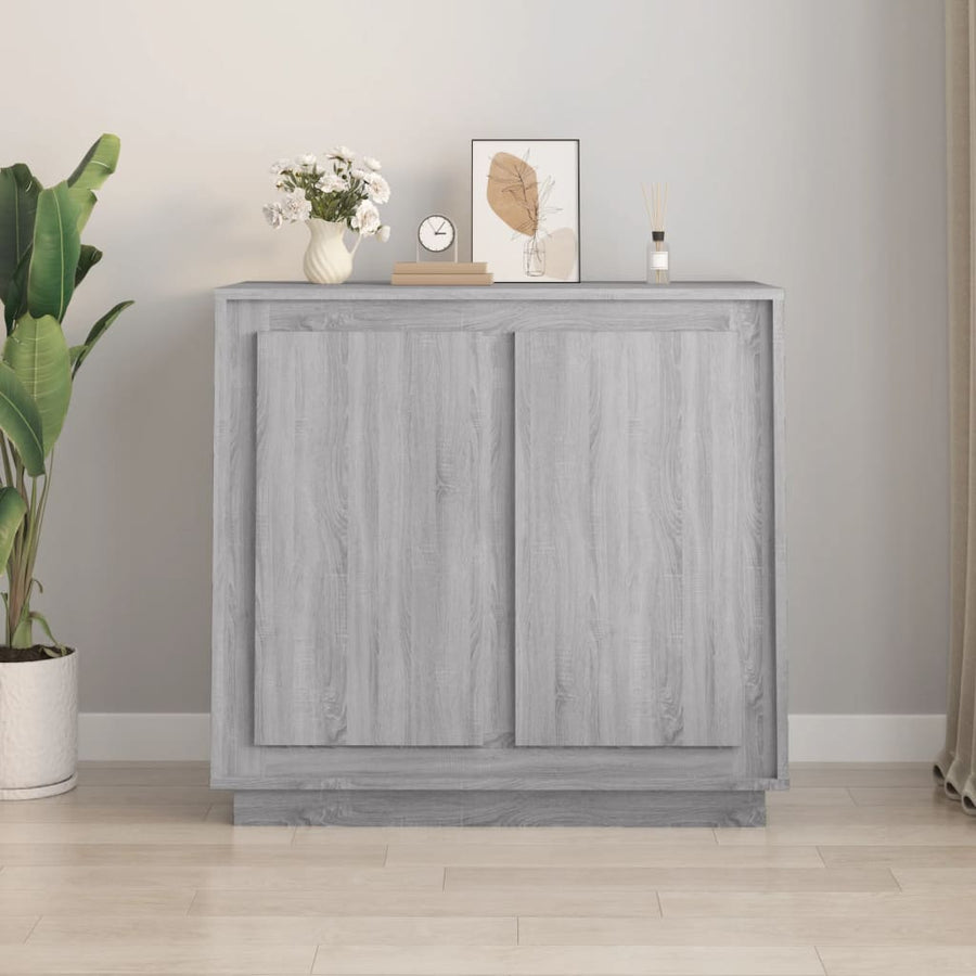Dressoir 80X34X75 Cm Bewerkt Hout Grijs Sonoma Eikenkleurig