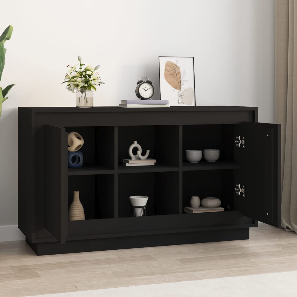 Dressoir 102X35X60 Cm Bewerkt Hout Zwart
