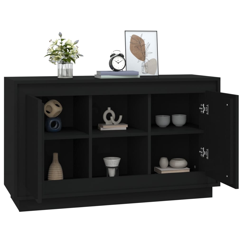 Dressoir 102X35X60 Cm Bewerkt Hout Zwart