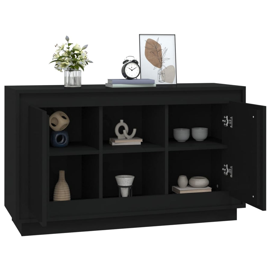 Dressoir 102X35X60 Cm Bewerkt Hout Zwart