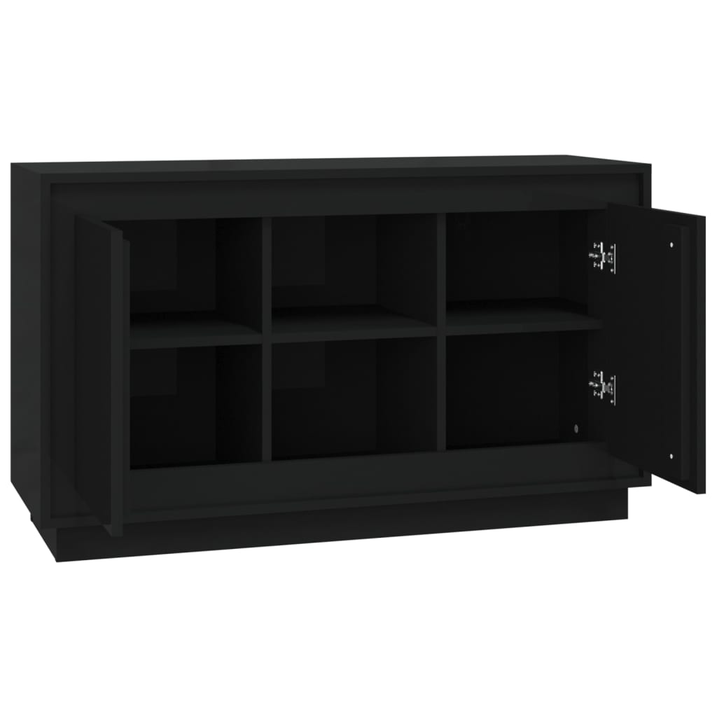 Dressoir 102X35X60 Cm Bewerkt Hout Zwart