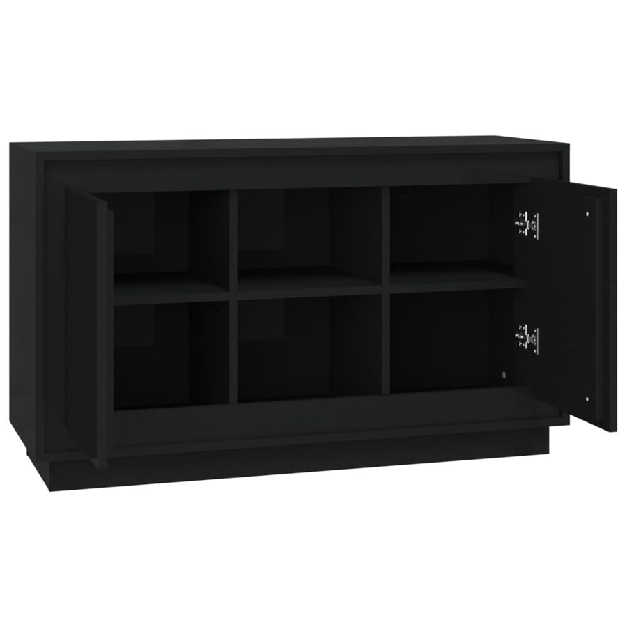 Dressoir 102X35X60 Cm Bewerkt Hout Zwart