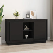 Sideboard 102x35x60 cm carved wood black