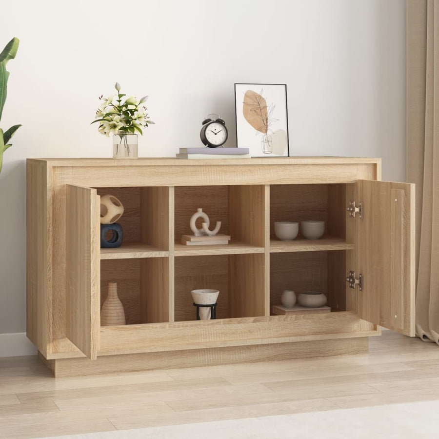 Dressoir 102x35x60 cm bewerkt hout sonoma eikenkleurig Sonoma eiken