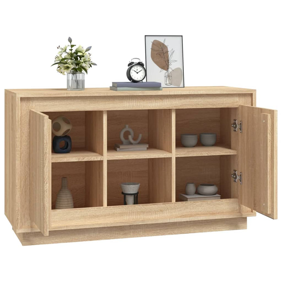 Dressoir 102x35x60 cm bewerkt hout sonoma eikenkleurig Sonoma eiken
