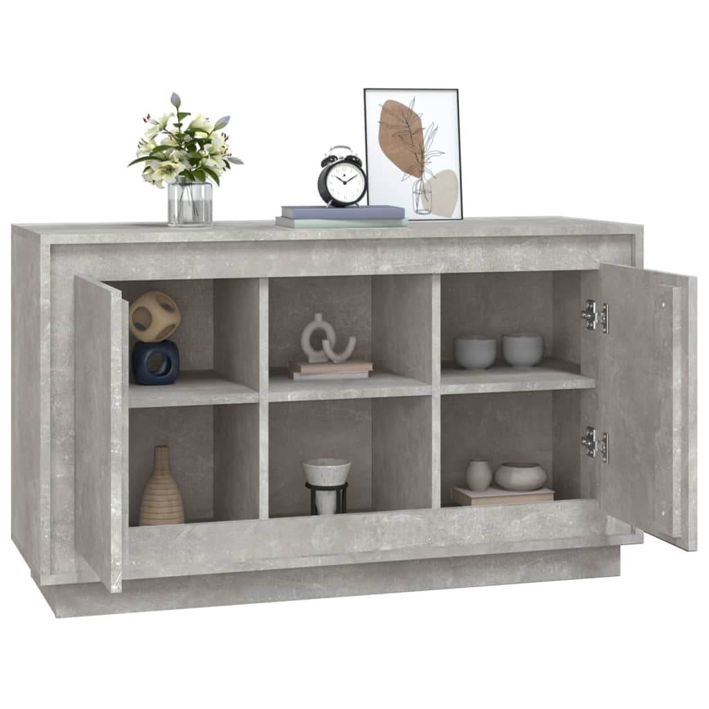 Dressoir 102X35X60 Cm Bewerkt Hout Betongrijs