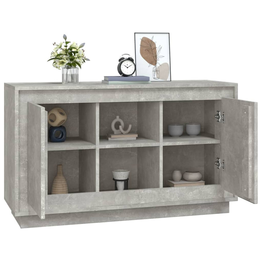 Dressoir 102X35X60 Cm Bewerkt Hout Betongrijs