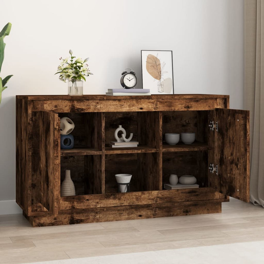Dressoir 02X35X60 Cm Bewerkt Hout Kleurig Gerookt eiken
