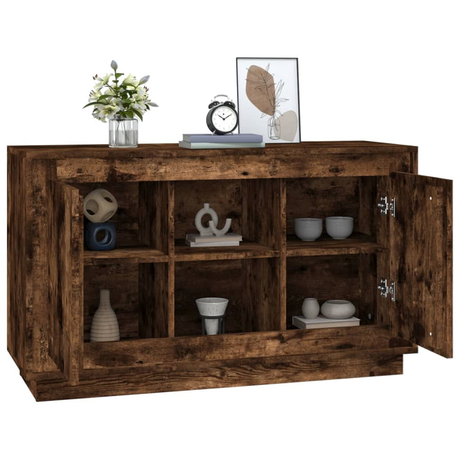 Dressoir 02X35X60 Cm Bewerkt Hout Kleurig Gerookt eiken