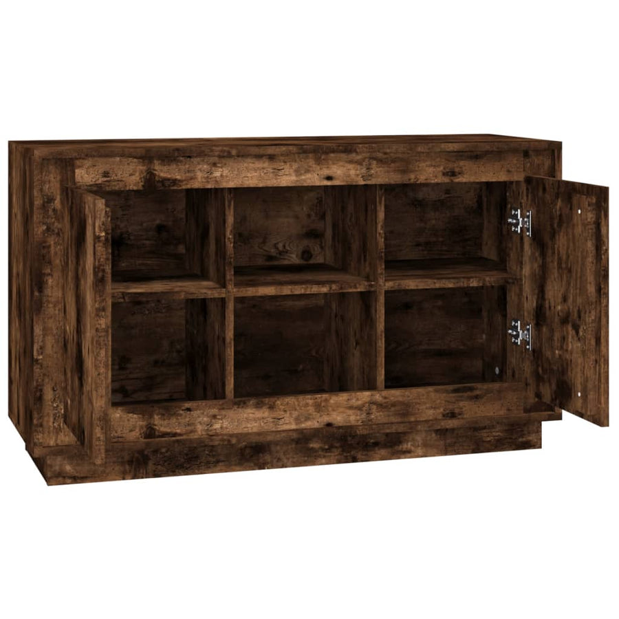 Dressoir 02X35X60 Cm Bewerkt Hout Kleurig Gerookt eiken