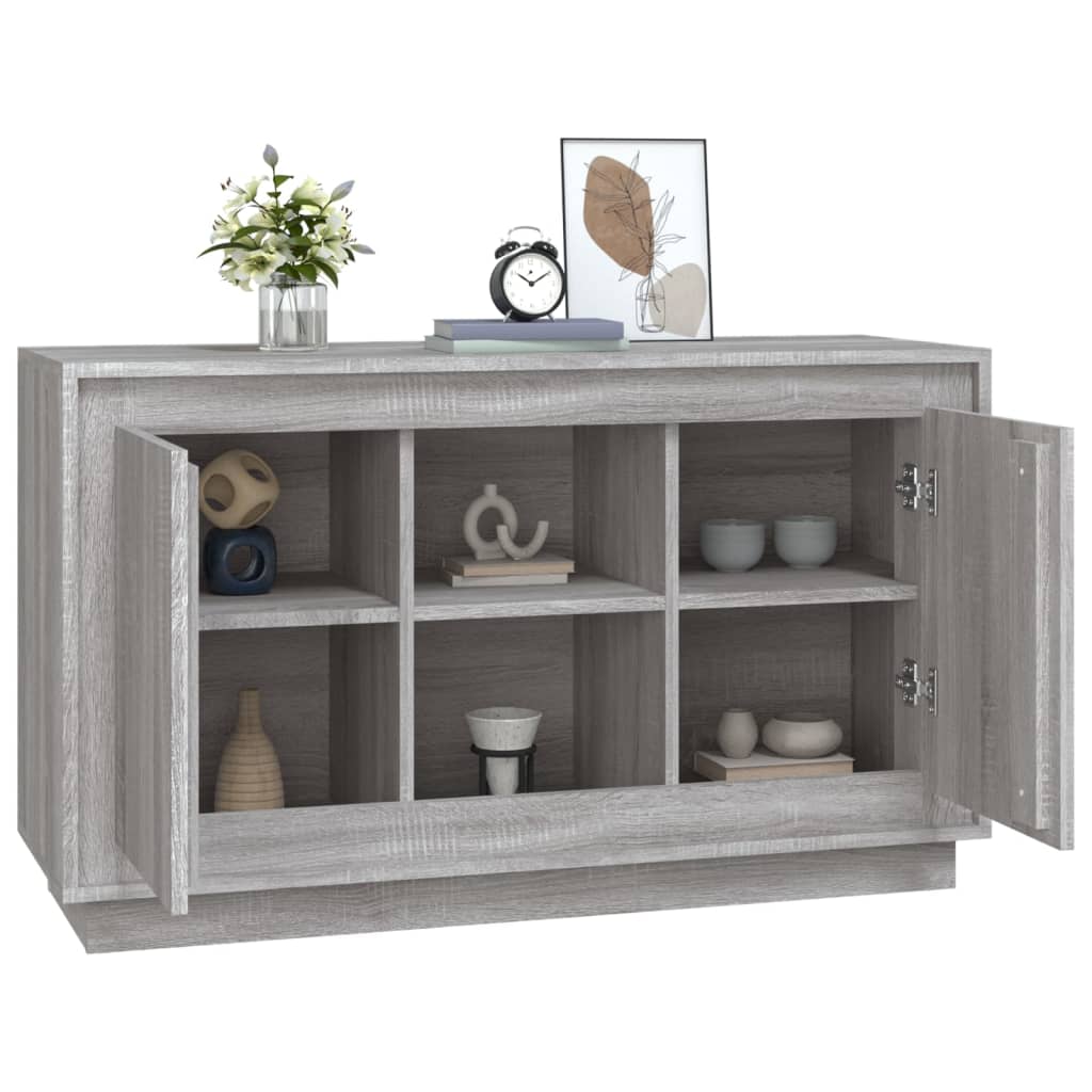 Dressoir 102X35X60 Cm Bewerkt Hout Grijs Sonoma Eikenkleurig