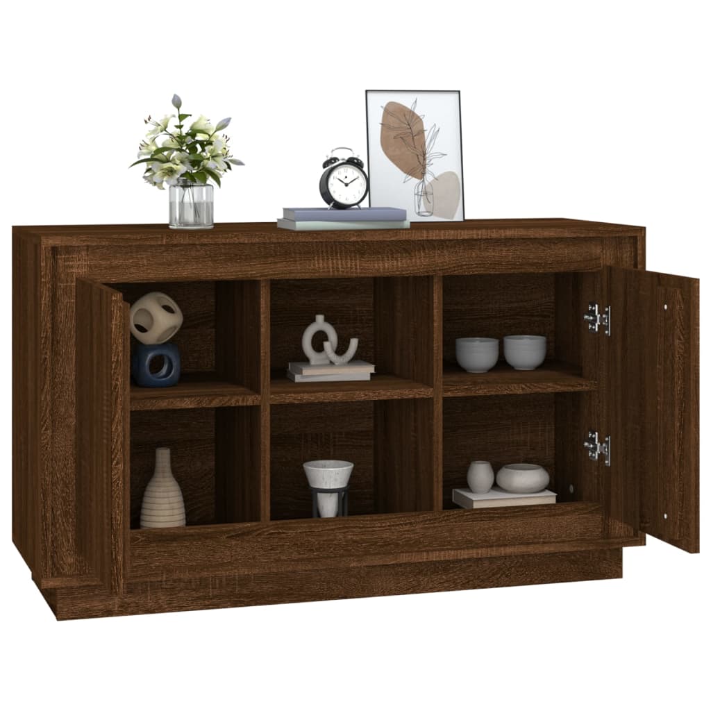 Dressoir 102X35X60 Cm Bewerkt Hout Bruin Eikenkleur