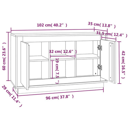 Dressoir 102X35X60 Cm Bewerkt Hout Bruin Eikenkleur