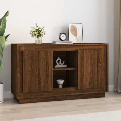 Dressoir 102X35X60 Cm Bewerkt Hout Bruin Eikenkleur