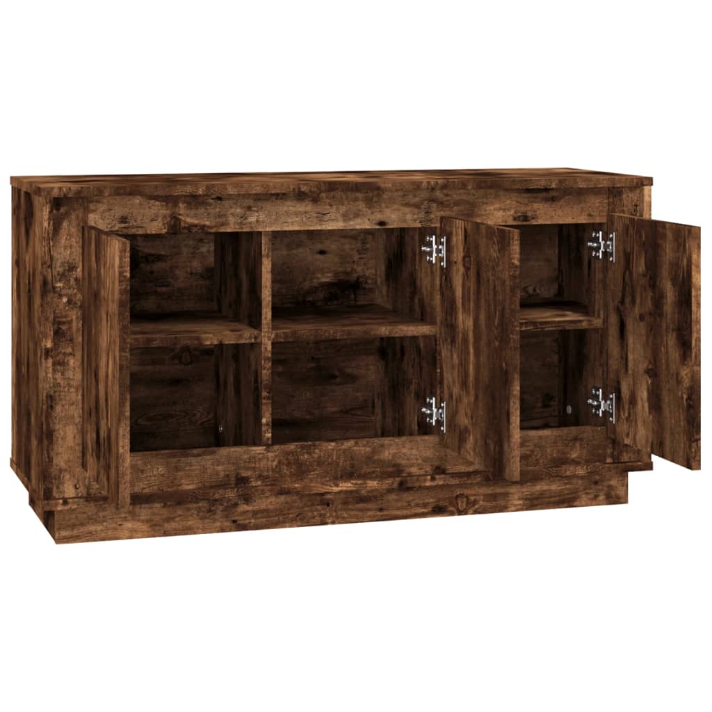 Dressoir 102X35X55 Cm Bewerkt Hout Gerookt Eikenkleurig