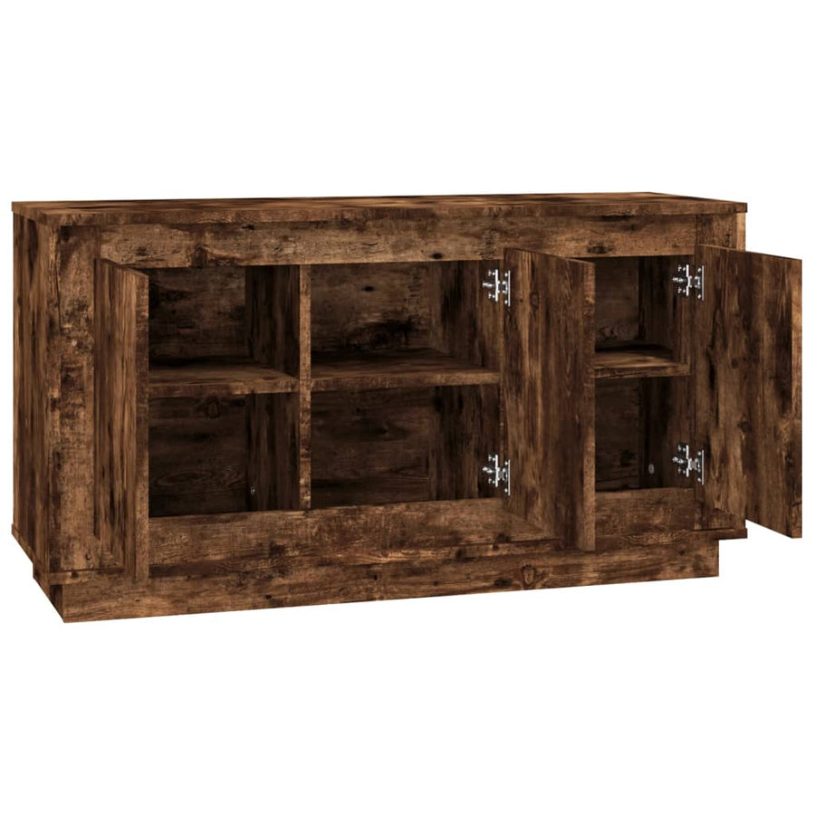 Dressoir 102X35X55 Cm Bewerkt Hout Gerookt Eikenkleurig
