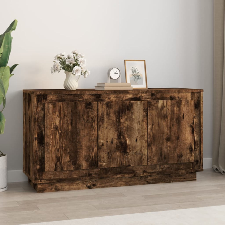 Dressoir 102X35X55 Cm Bewerkt Hout Gerookt Eikenkleurig