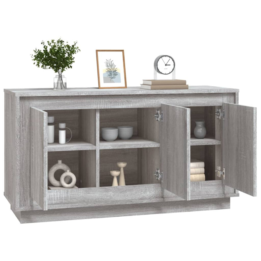 Dressoir 02X35X55 Cm Bewerkt Hout Eikenkleurig Grijs sonoma