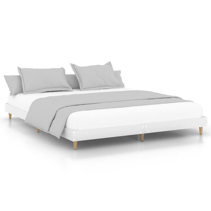 Bedframe Massief Hout 200 x 200 cm Wit
