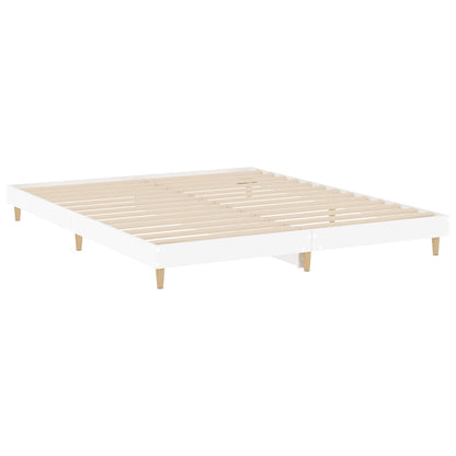 Bedframe Massief Hout 200 x 200 cm Wit