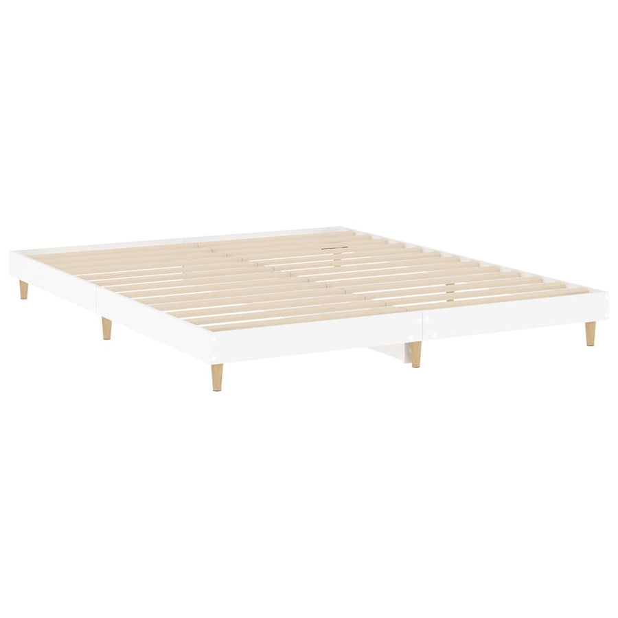 Bedframe Massief Hout 200 x 200 cm Wit