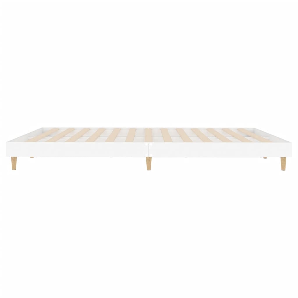 Bedframe Massief Hout 200 x 200 cm Wit