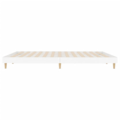 Bedframe Massief Hout 200 x 200 cm Wit