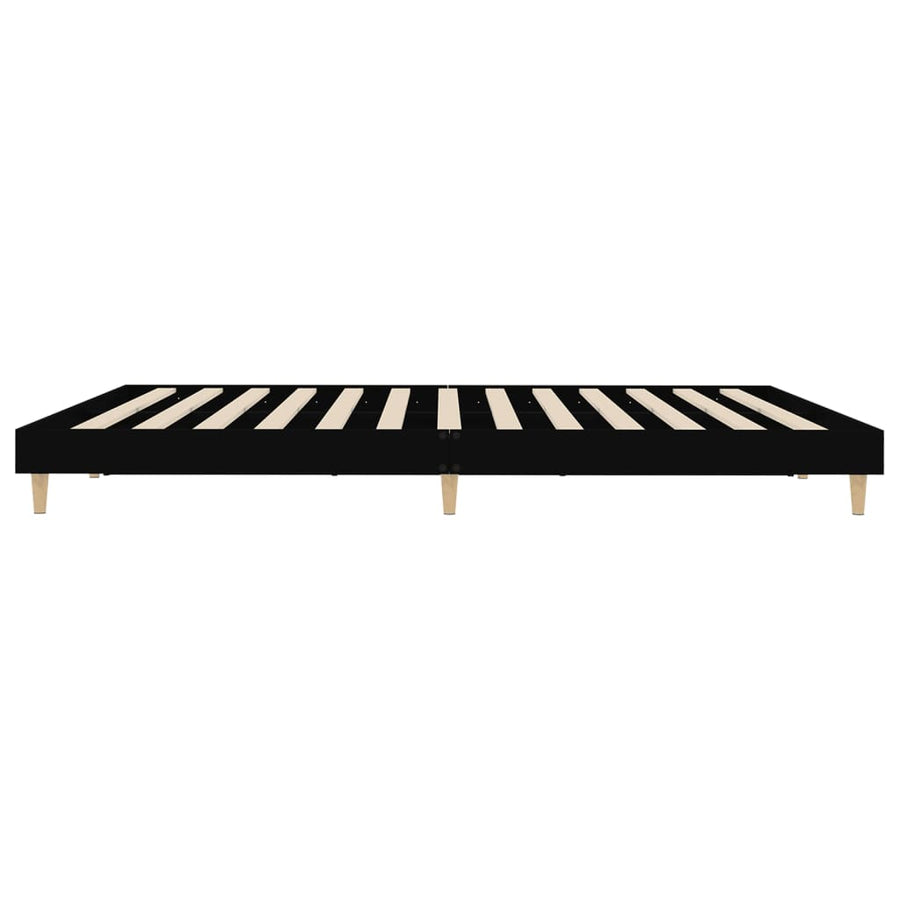 Bedframe Massief Hout 200 x 200 cm Zwart