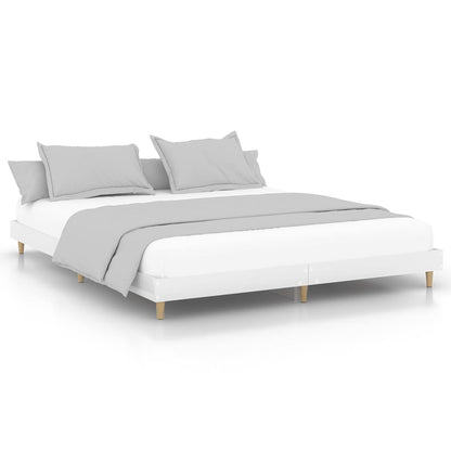 Bedframe Bewerkt Hout 200 x 200 cm Hoogglans wit