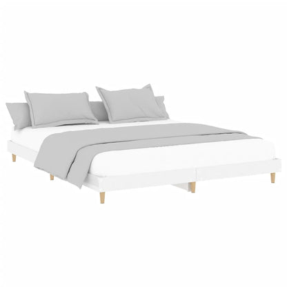 Bedframe Bewerkt Hout 200 x 200 cm Hoogglans wit