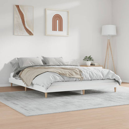 Bedframe Bewerkt Hout 200 x 200 cm Hoogglans wit