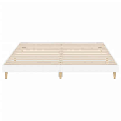 Bedframe Bewerkt Hout 200 x 200 cm Hoogglans wit